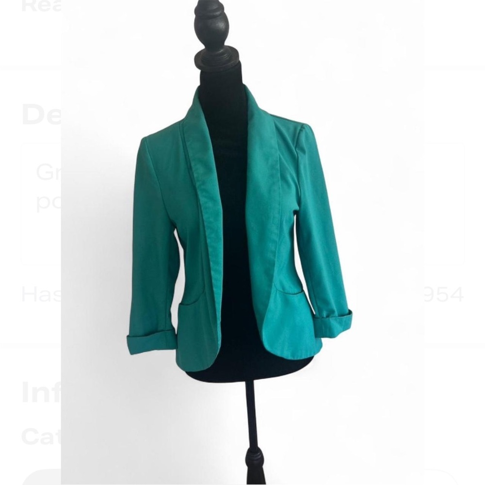 Candie's Green Collared Long Sleeve Women's Jacket Size M